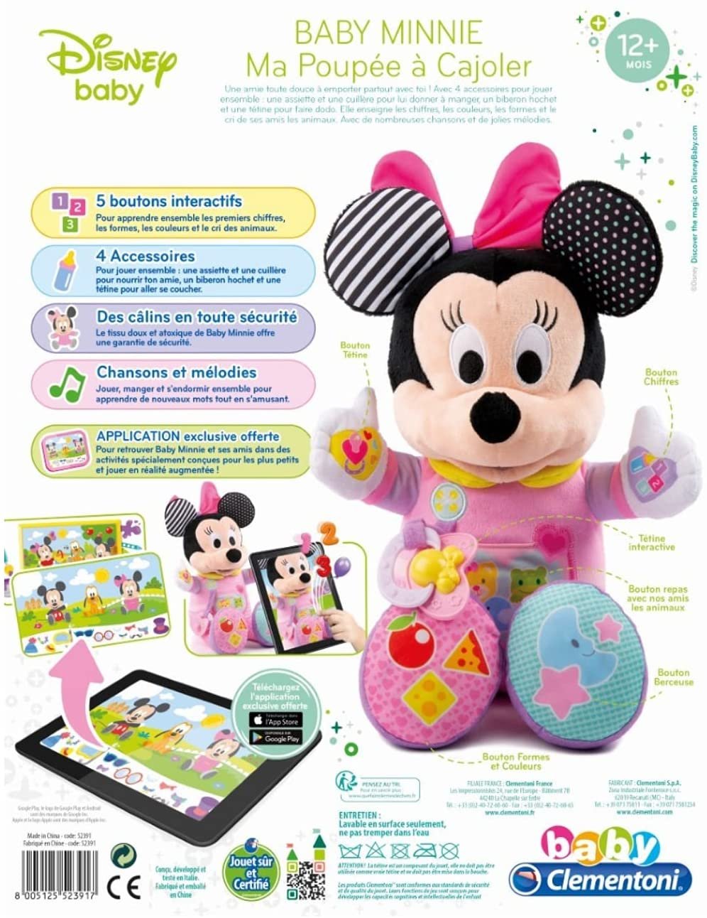 Peluche Minnie Disney Baby Clementoni Petit Ange Ennasr