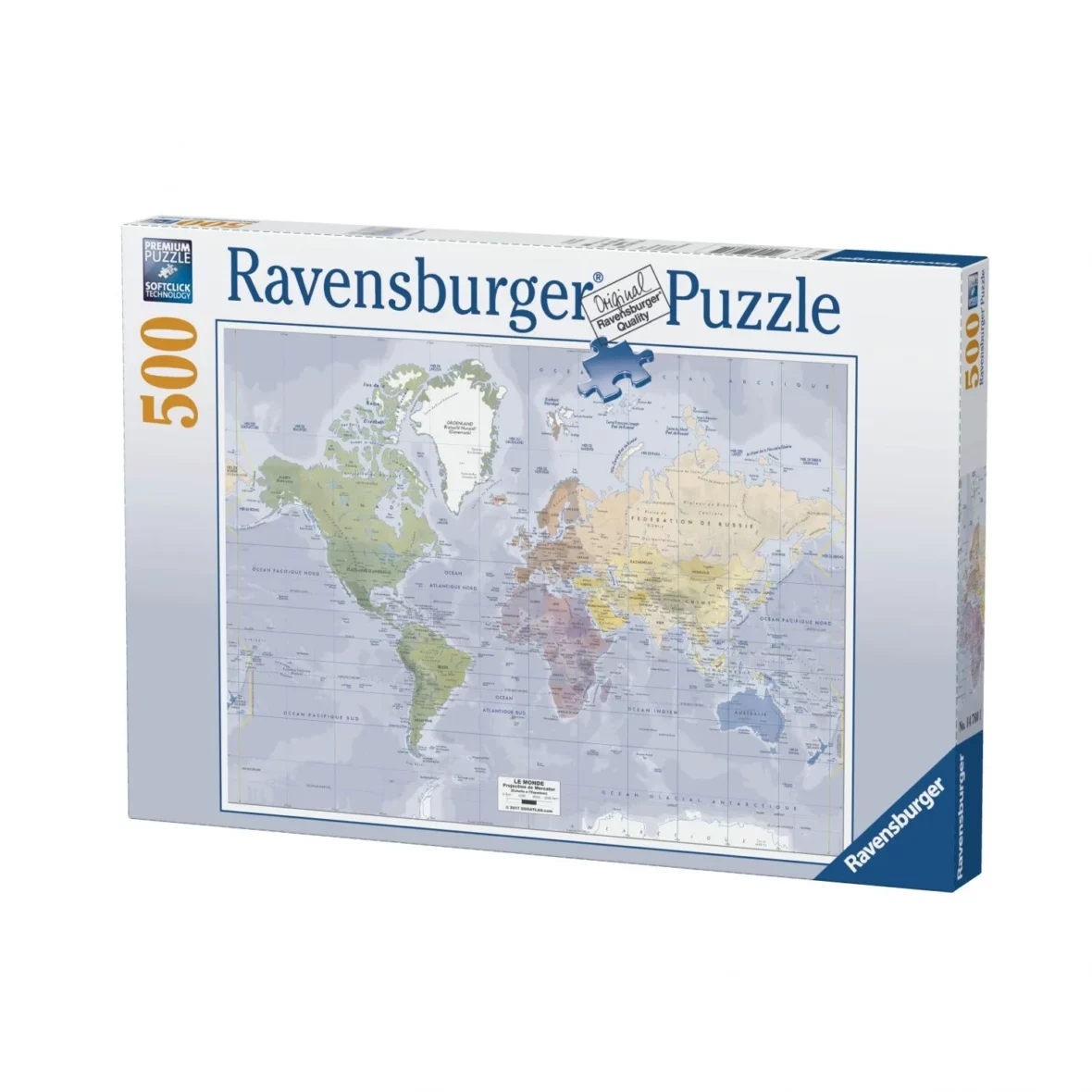 Puzzle 500 pièces Carte du monde – Ravensburger