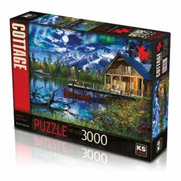 Puzzle 3000pcs moonlit lake house - Ks games