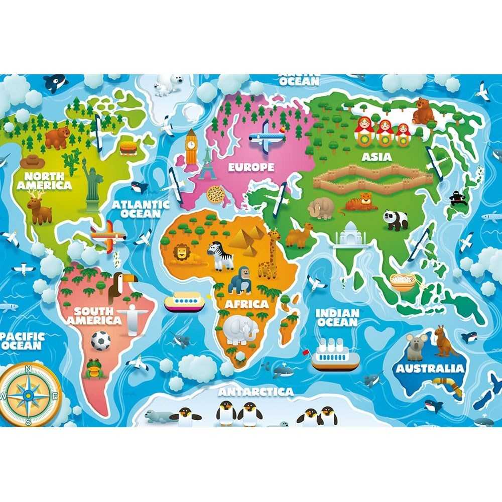 puzzle jumbo 50 pcs carte du monde – Ks games