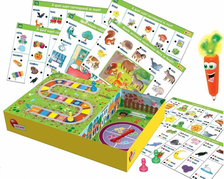 LISCIANI Carotina Lot 1000 Questions + 50 Jeux Éducatifs - 2 Coffrets Avec Stylo Parlant Lumineux Pour Enfants 3-6 Ans