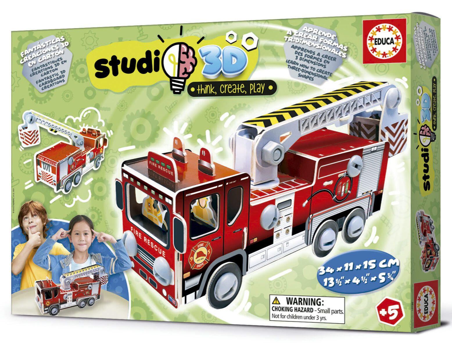 Puzzle 3D camion de pompiers – EDUCA