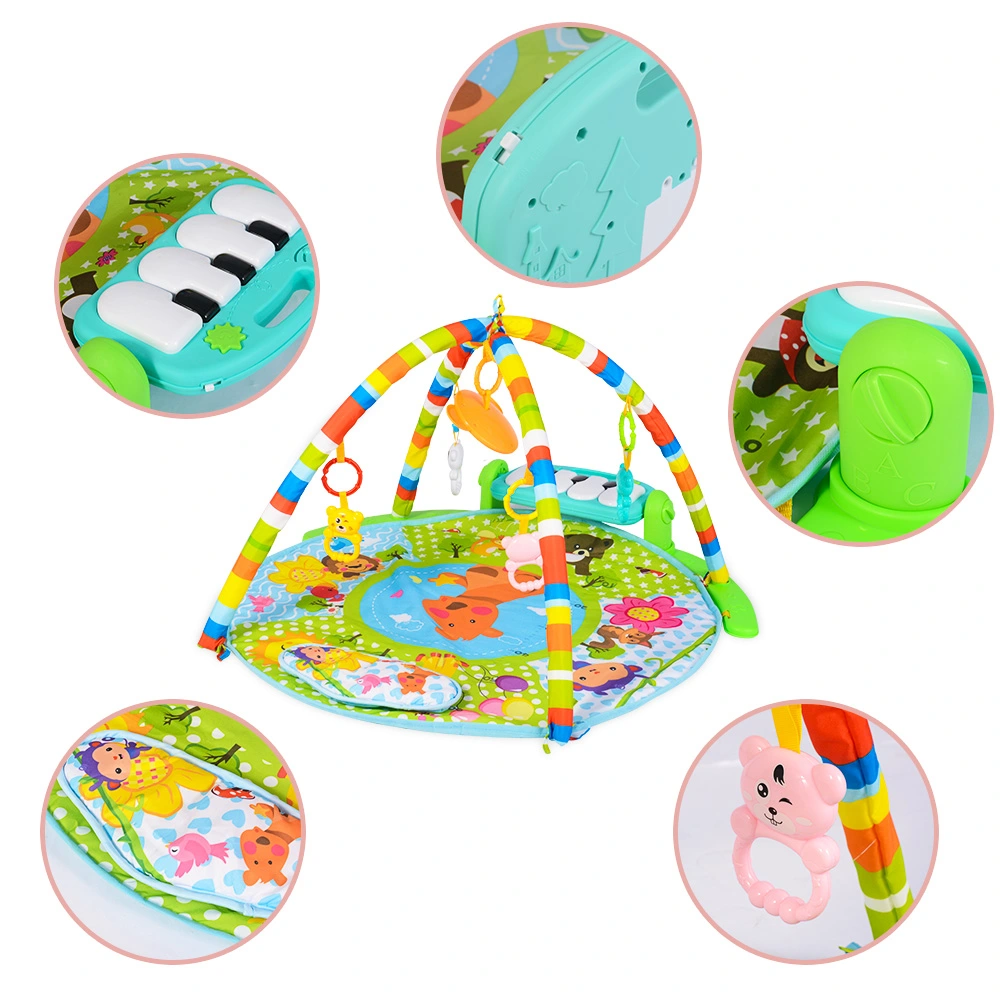 Tapis D'Éveil Bébé Avec Piano Et Arche De Jeu - Lumières, Musique, Jouets Amovibles - Âge 0 à 36 Mois