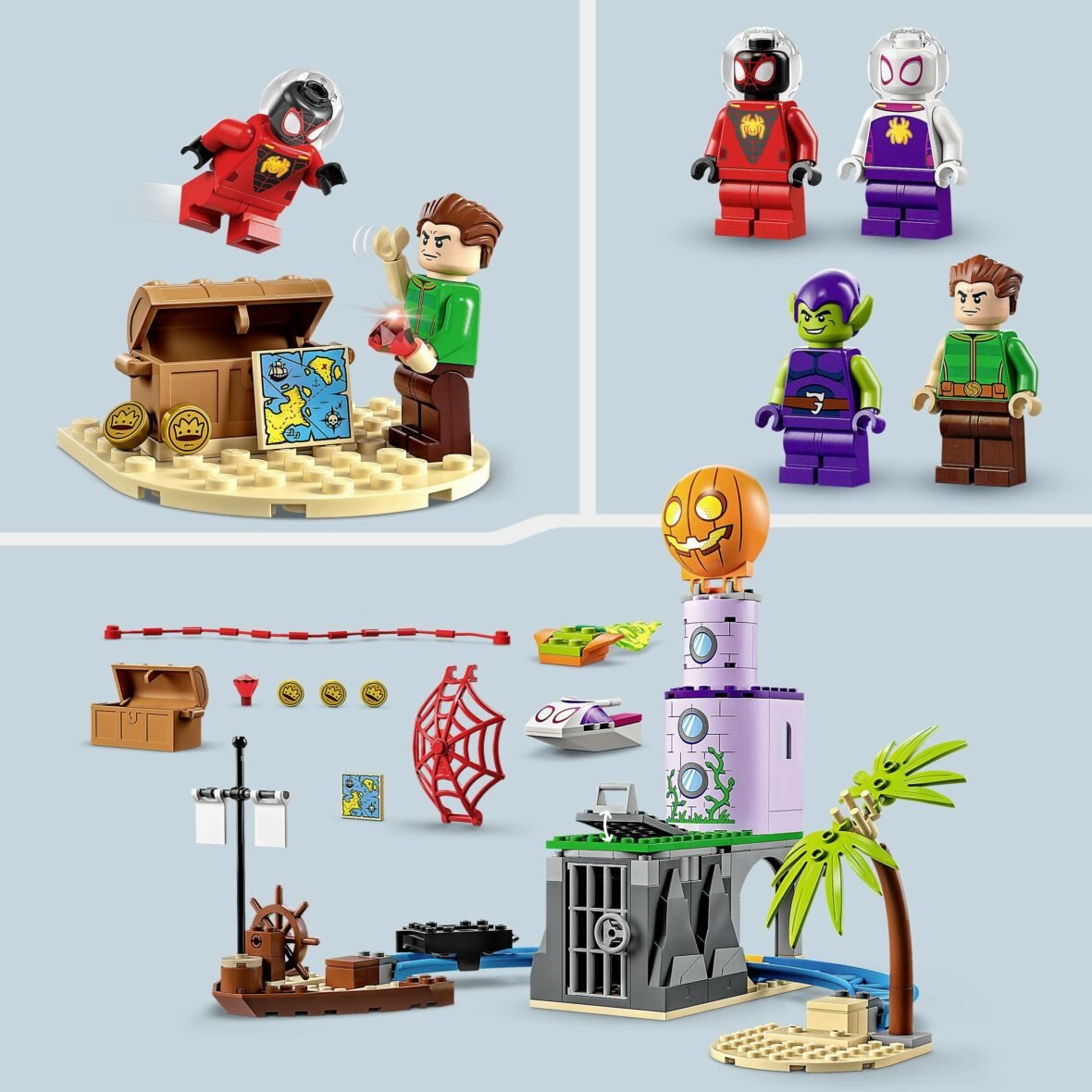 lego l’équipe spidey au phare du bouffon.