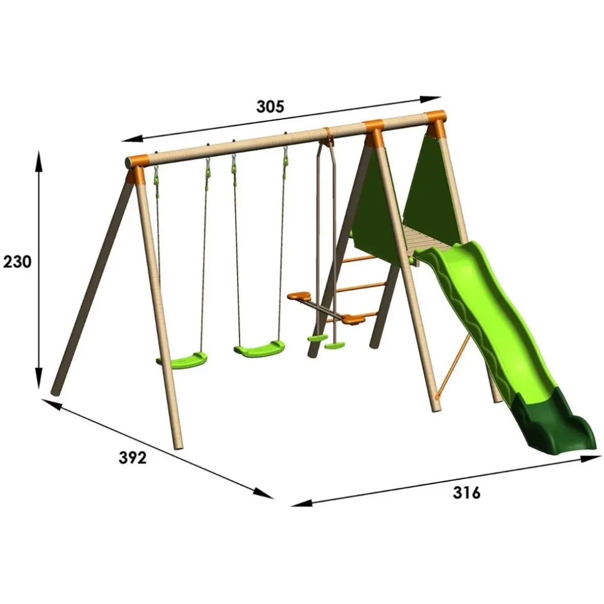 portique balancoire en bois 2.3M.