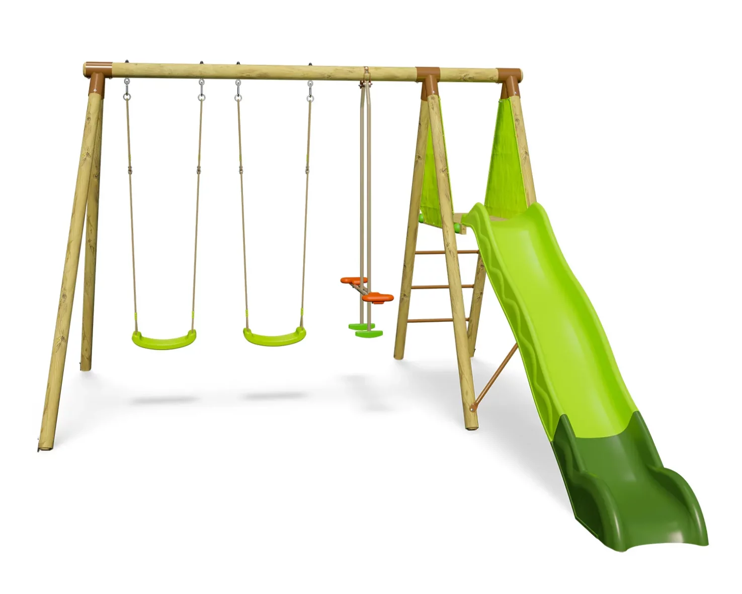 Portique en bois + toboggan 2.3m – Trigano