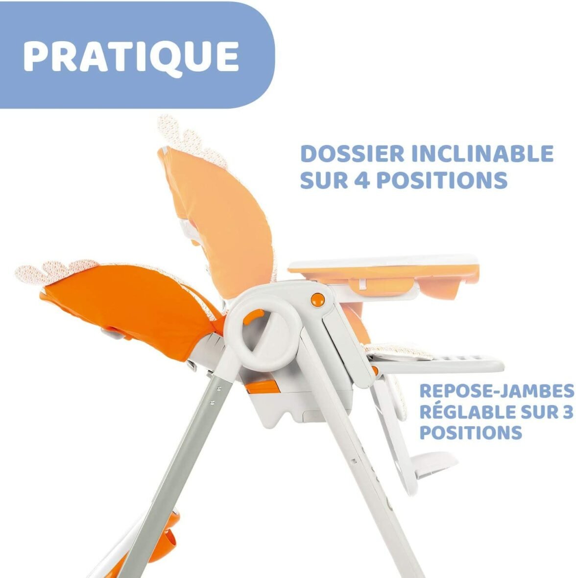 chaise haute chicco polly orange..