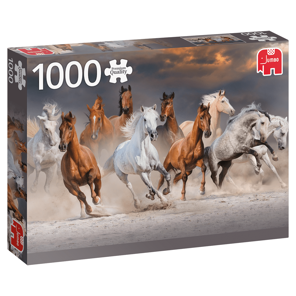 Puzzle 1000 pièces desert horses -Jumbo