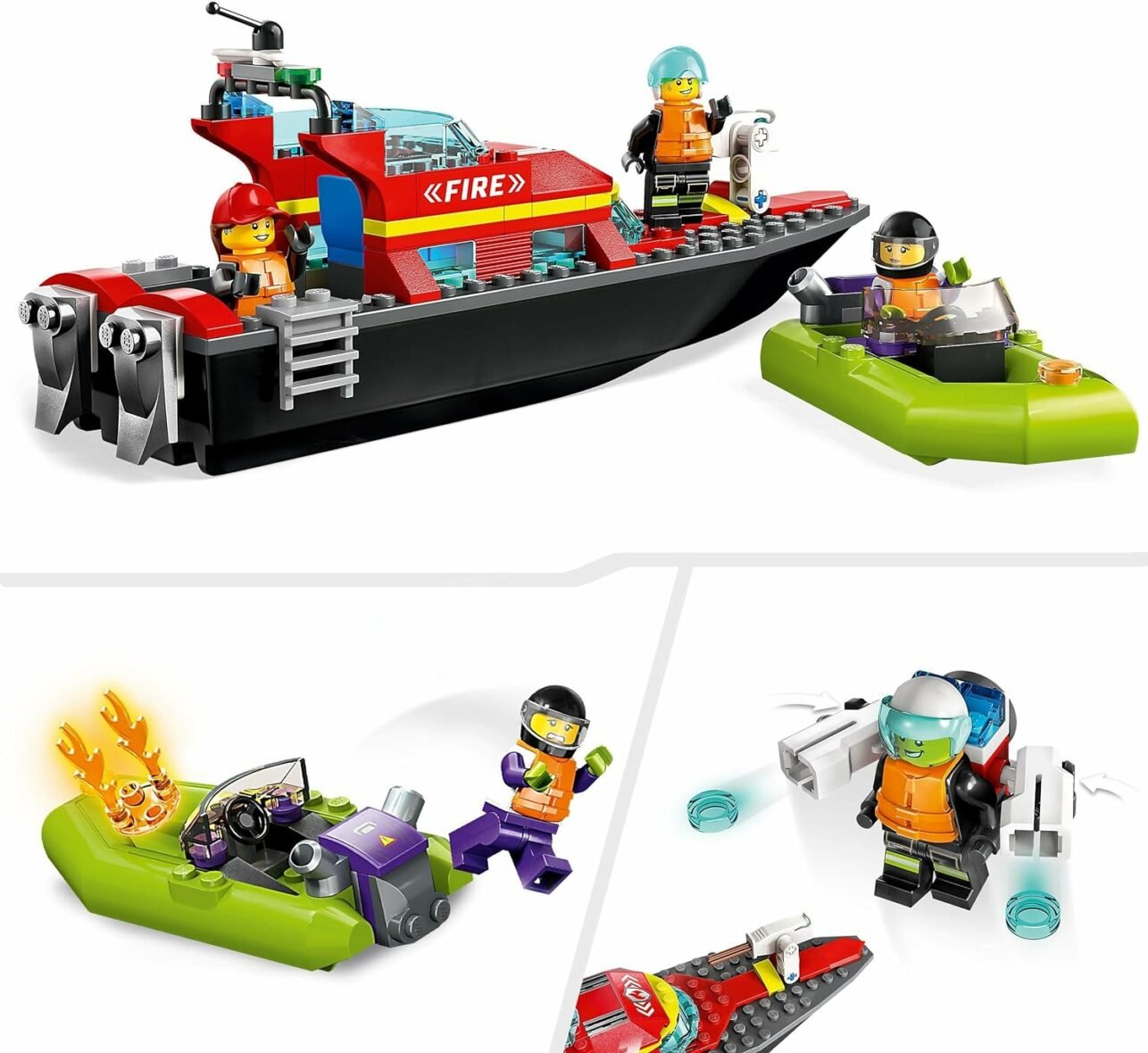 bateau de sauvetage des pompiers -LEGO