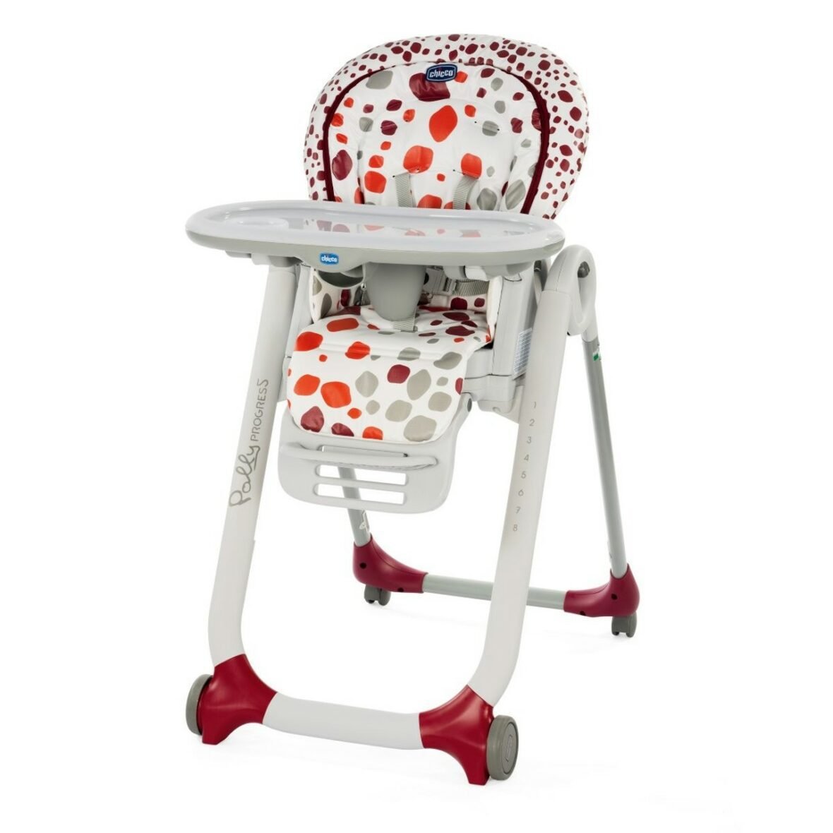 Chaise haute polly progres5 rouge – Chicco