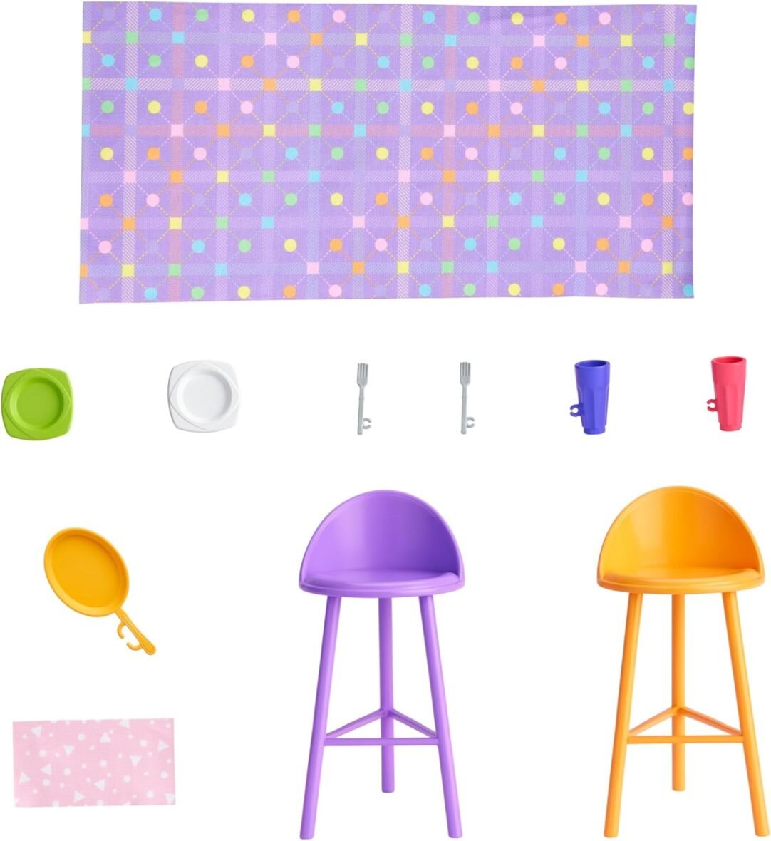 1 poupée Barbie et 11 accessoires.