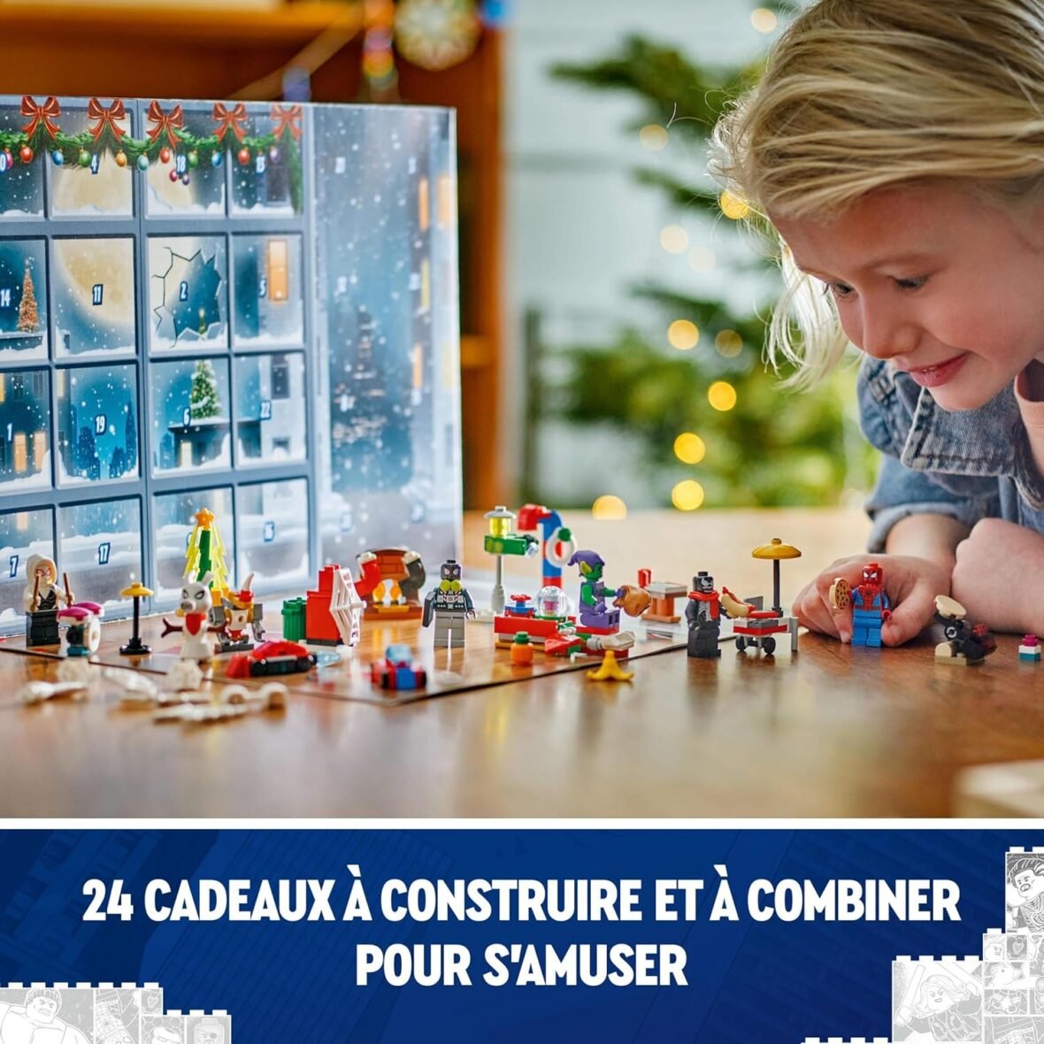 des minifigurines de super-héros à construire avec le Calendrier de l’Avent LEGO
