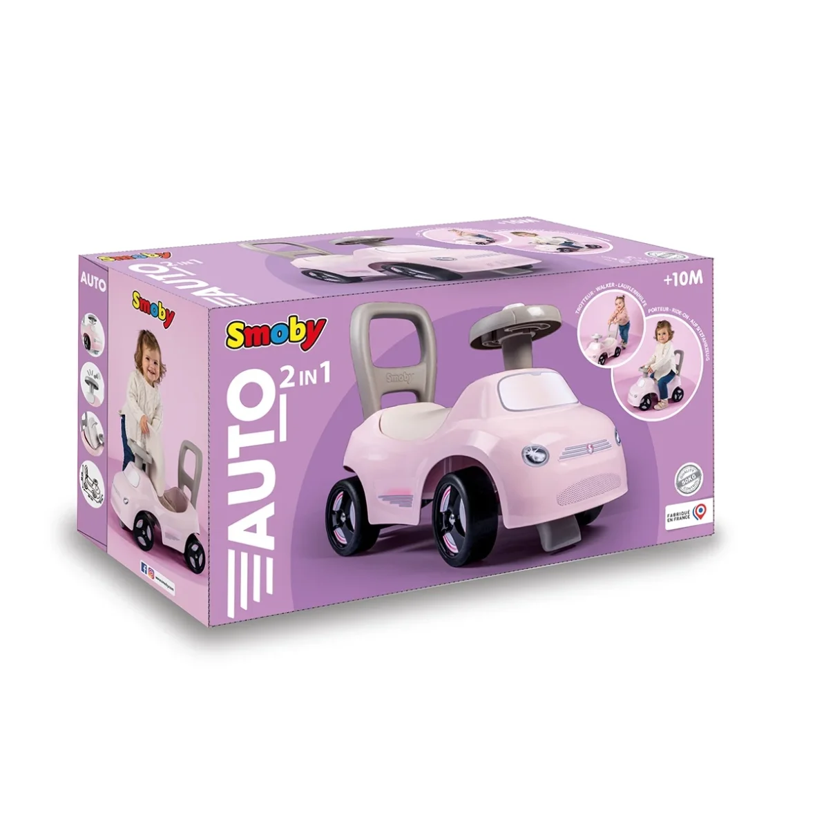porteur auto rose de Smoby
