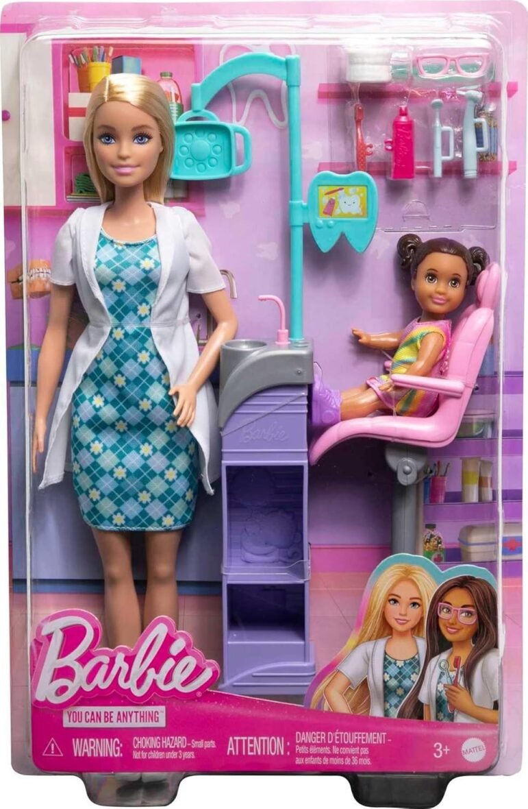 Barbie métiers coffret dentiste avec 2 poupées – Mattel
