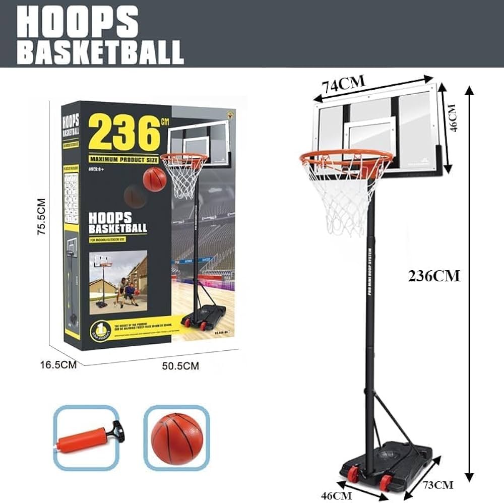 Panier De Basketball Sur Pieds Avec Hauteur Réglable 90-210 Cm, Support De Basket à Roulettes
