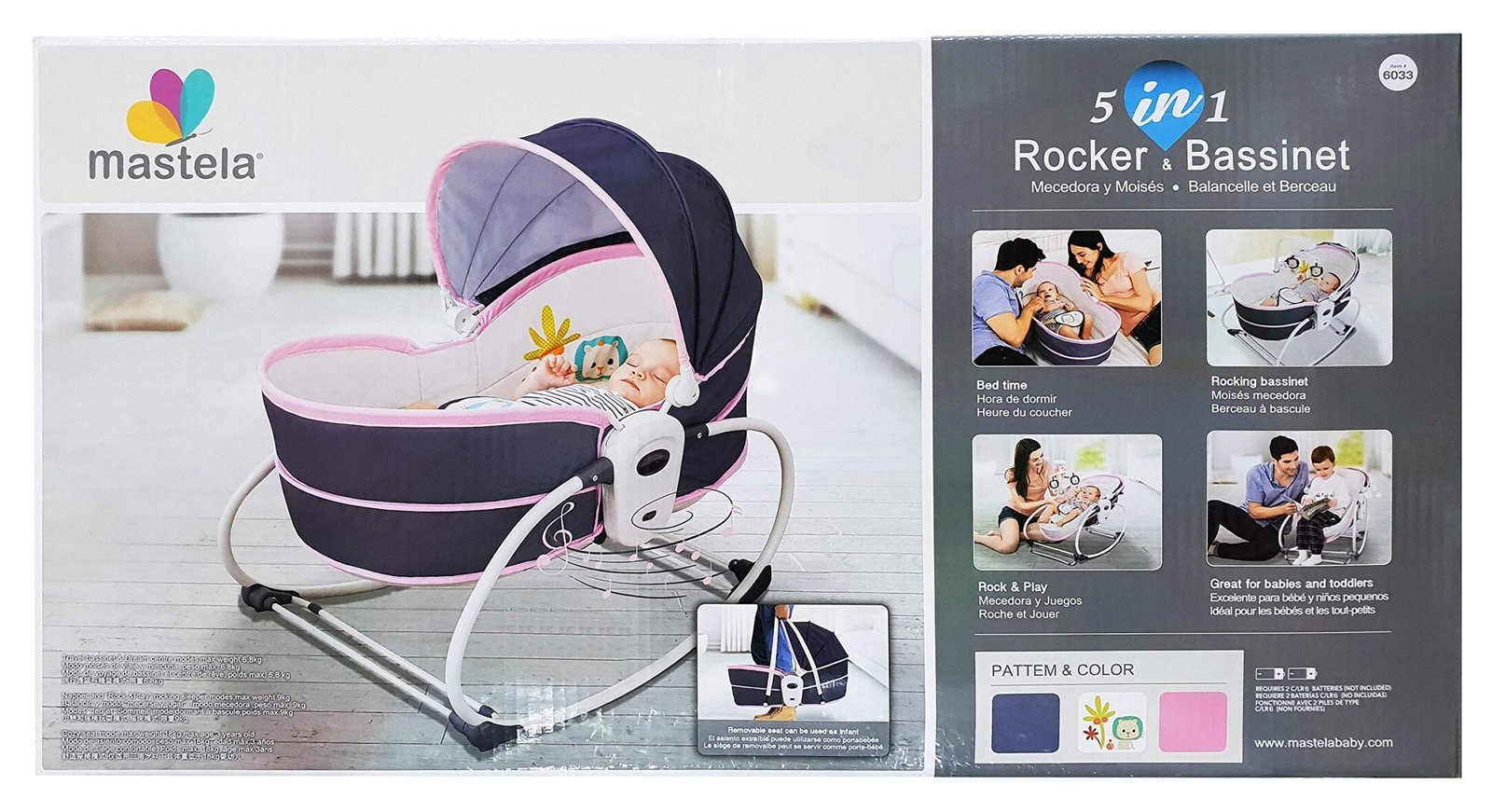 Berceau à bascule 5 en 1 pour bébé – Mastela