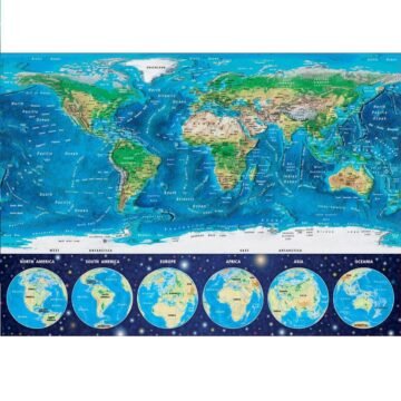 Puzzle 1000 pièces Planisphère - Educa