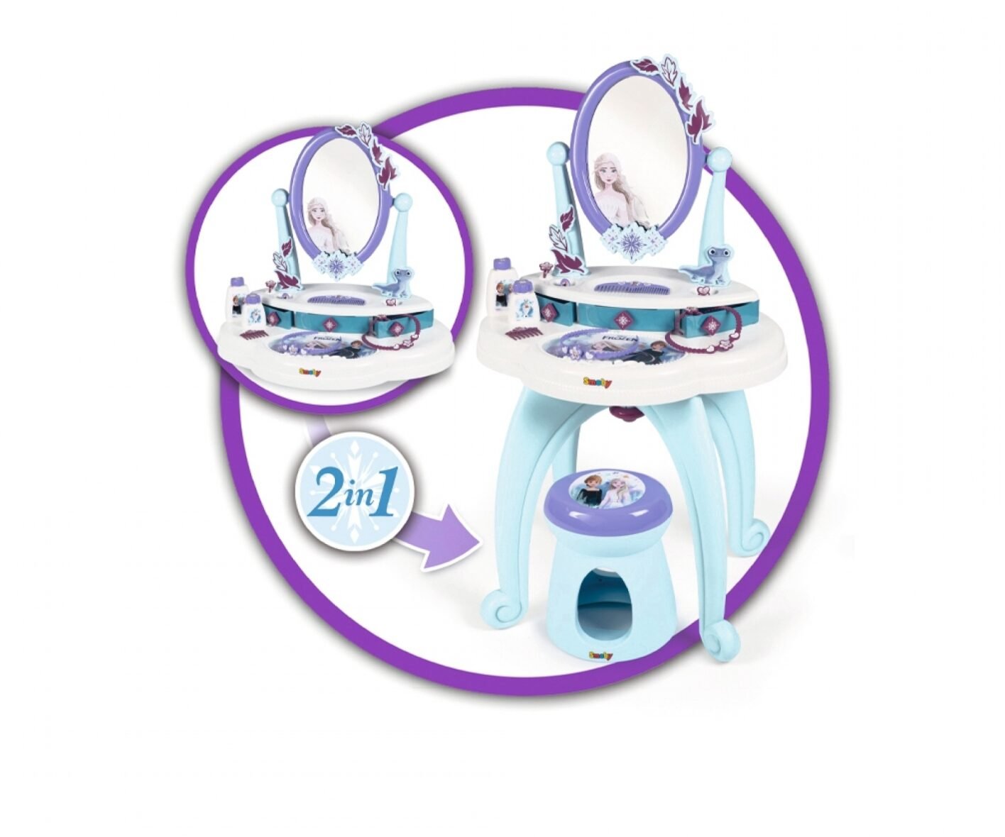 Coiffeuse sur pieds La Reine des Neiges 2en1