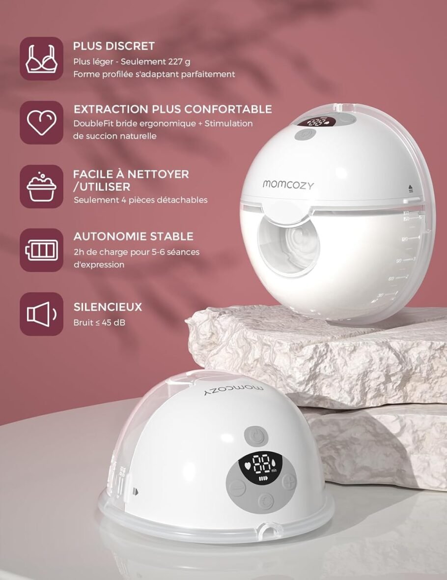 Momcozy M5 Tire-Lait Electrique Mains Libres Portable