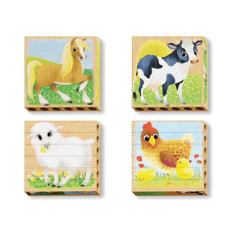 Play bio puzzle bois animaux de la ferme quercetti..