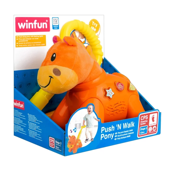 Winfun poney à pousser avec lumières…