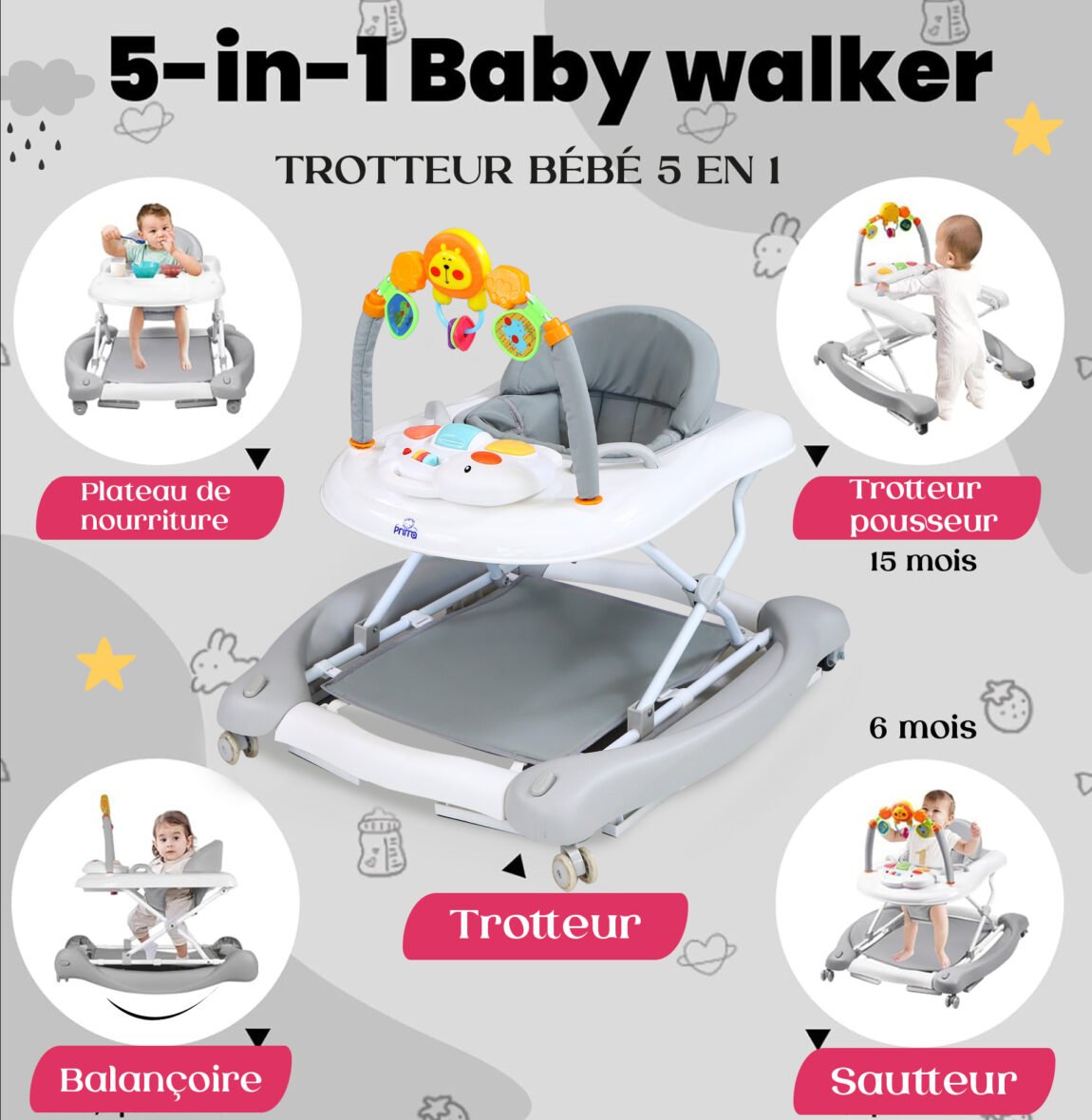 trotteur aide à la marche prima.