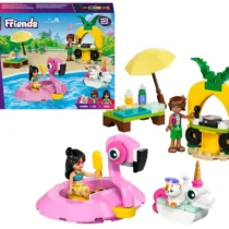 Fete-dans-la-piscine-avec-les-bouees-licorne-et-flamant-rose-LEGO