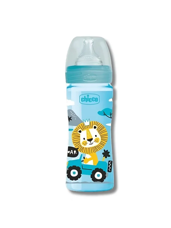 Biberon bleu 250ml plastique – Chicco