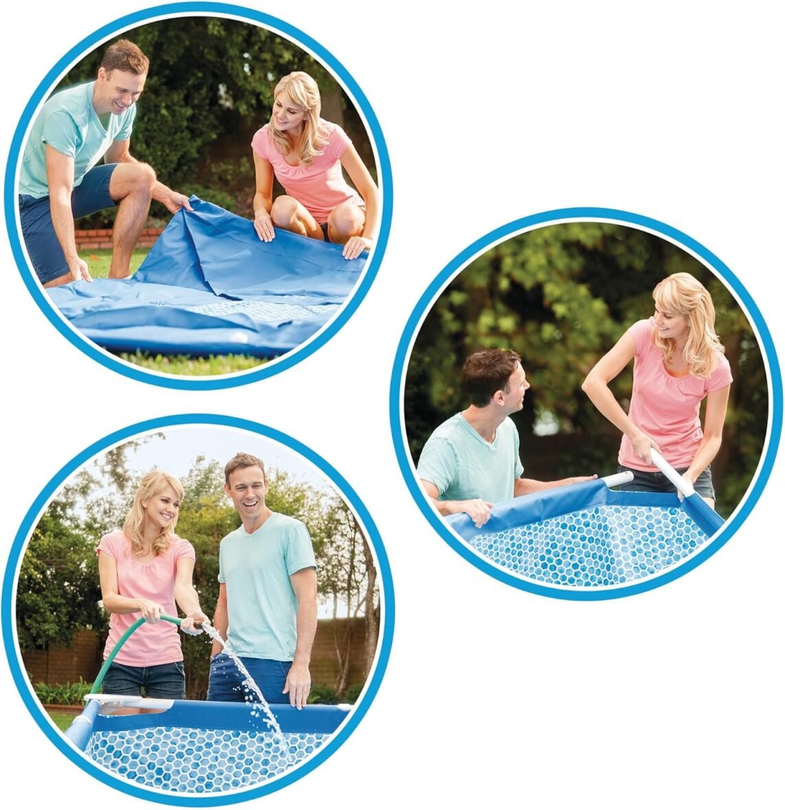 La piscine Intex Metal Frame 2.44 x 0.51m est la piscine ronde la plus petite et la plus basse de la série
