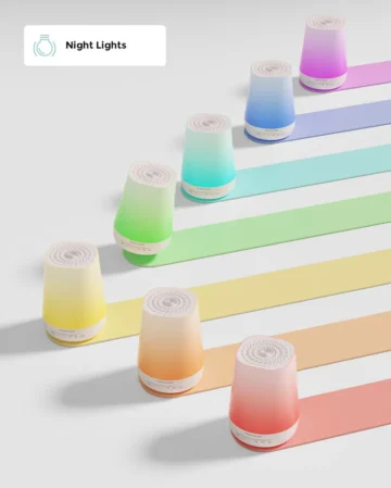 Veilleuse 7 couleurs  lumière douce pour tétées, changes et réveils