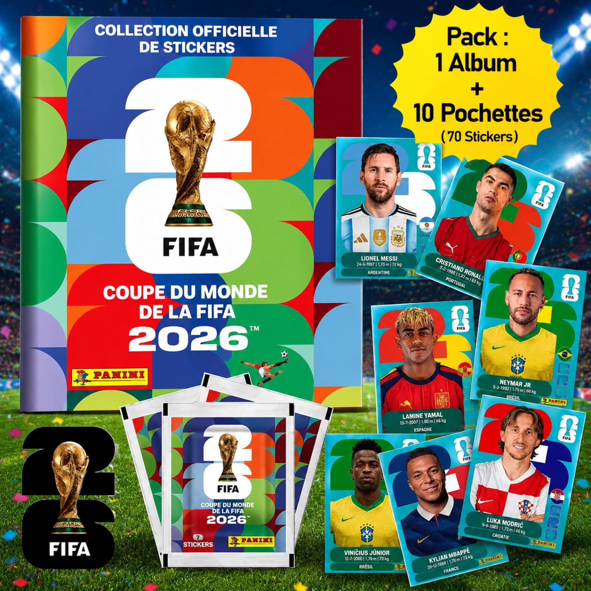 Pack Album + 10 Pochettes de Stickers Panini – Coupe du Monde de la FIFA 2026™