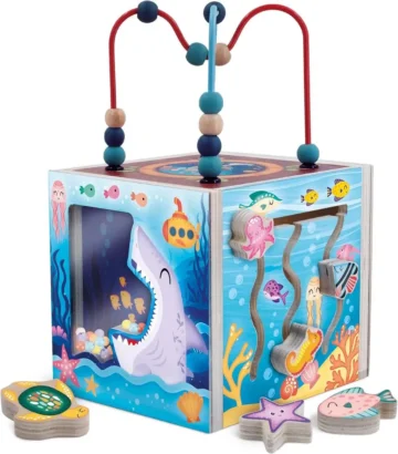 Lisciani-Montessori-Bois-Cube-dActivites-Sensoriel-Montessori-pour-Enfants