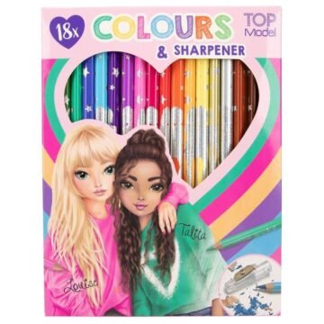 Set de 18 Crayons de Couleur avec Taille-Crayon – TOPModel