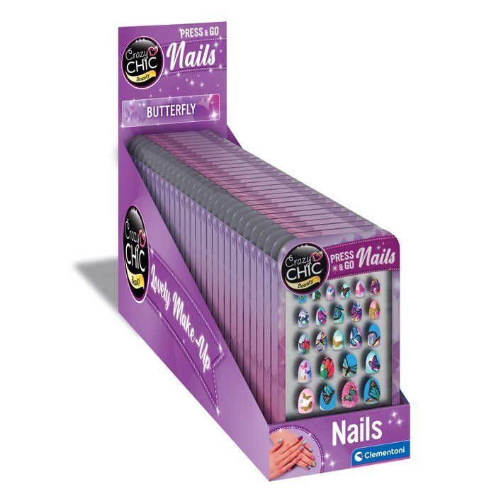 Clementoni Crazy Chic – Lovely Press & Go Nails Butterfly