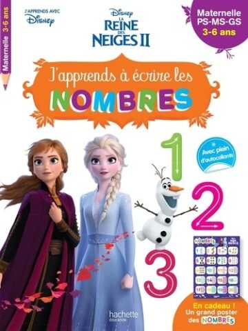 La Reine des Neiges 2 – J’Apprends à Écrire les Nombres – Hachette Éducation