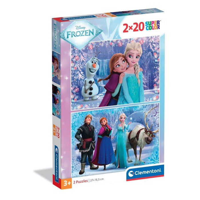 Clementoni SuperColor Puzzle 2×20 pièces – La Reine des Neiges (Disney Frozen)