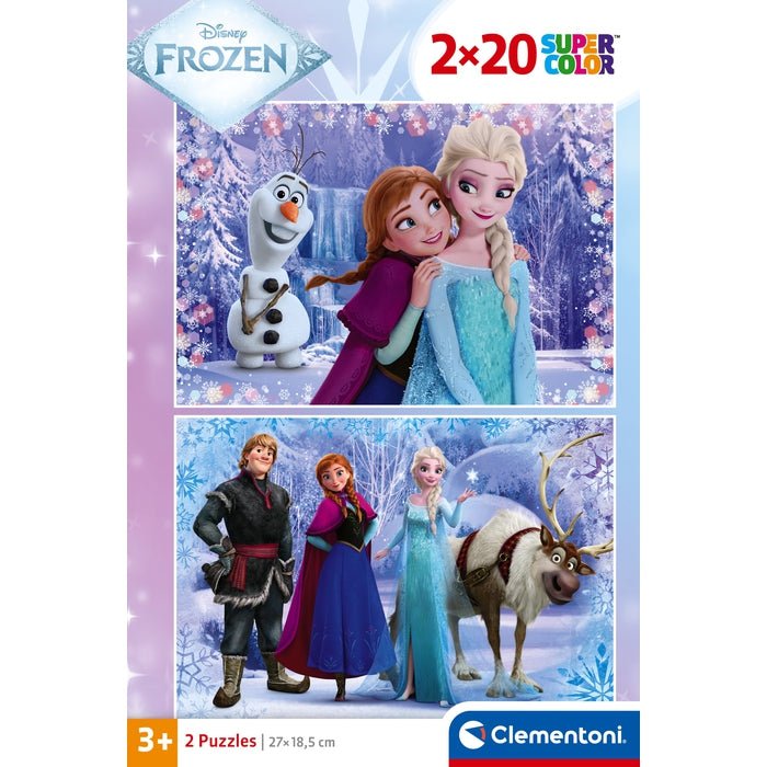 Clementoni SuperColor Puzzle 2×20 pièces – La Reine des Neiges (Disney Frozen)