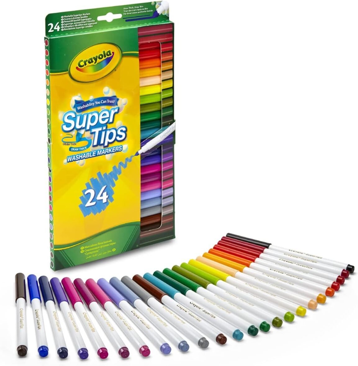 Feutres Lavables – SuperTips 24 Couleurs – Crayola