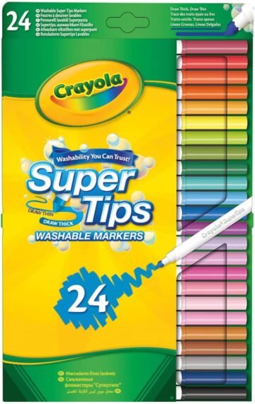 Feutres Lavables – SuperTips 24 Couleurs – Crayola