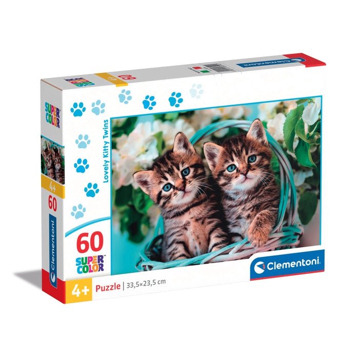 Puzzle Clementoni Super Color Lovely Kitty Twins – 60 pièces