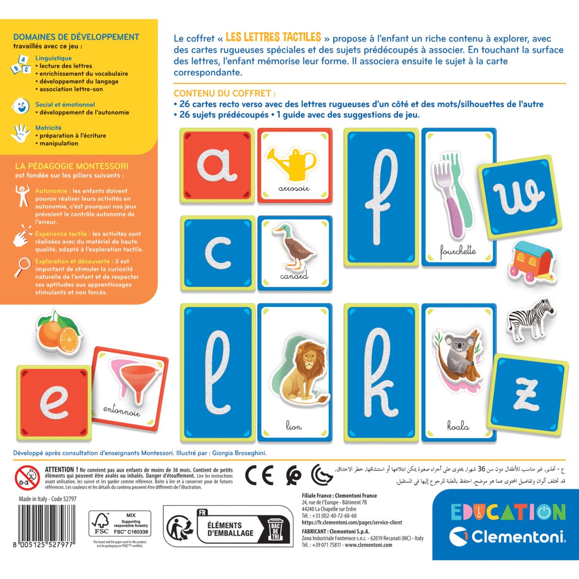 Clementoni Montessori – Les Lettres Tactiles