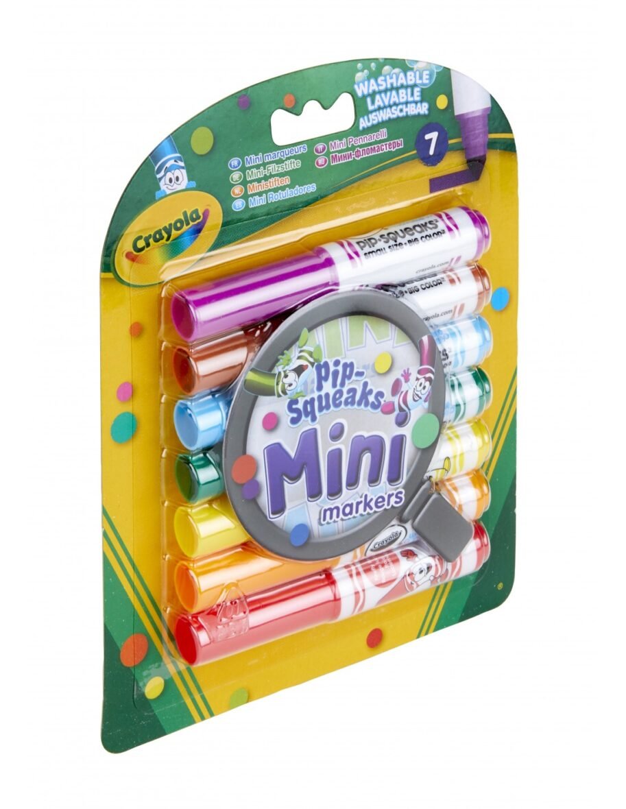 Mini-Feutres Lavables – Pip-Squeaks 7 Couleurs – Crayola