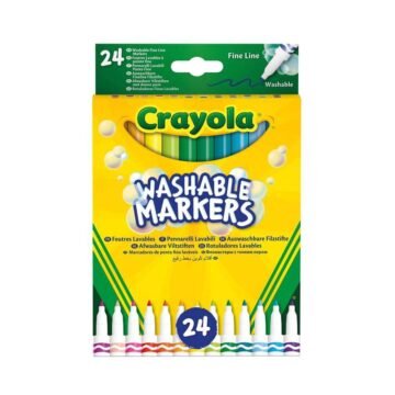Feutres Lavables à Pointe Fine – 24 Couleurs – Crayola