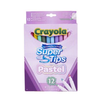 Feutres Lavables – SuperTips Pastel 12 Couleurs – Crayola