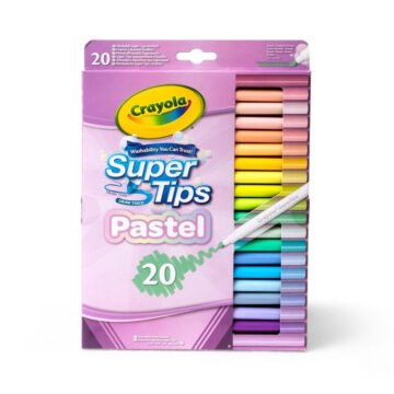 Feutres Lavables – SuperTips Pastel 20 Couleurs – Crayola