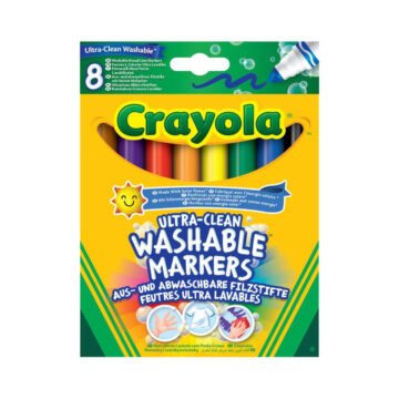 Feutres Ultra-Lavables à Pointe Large – 8 Couleurs – Crayola