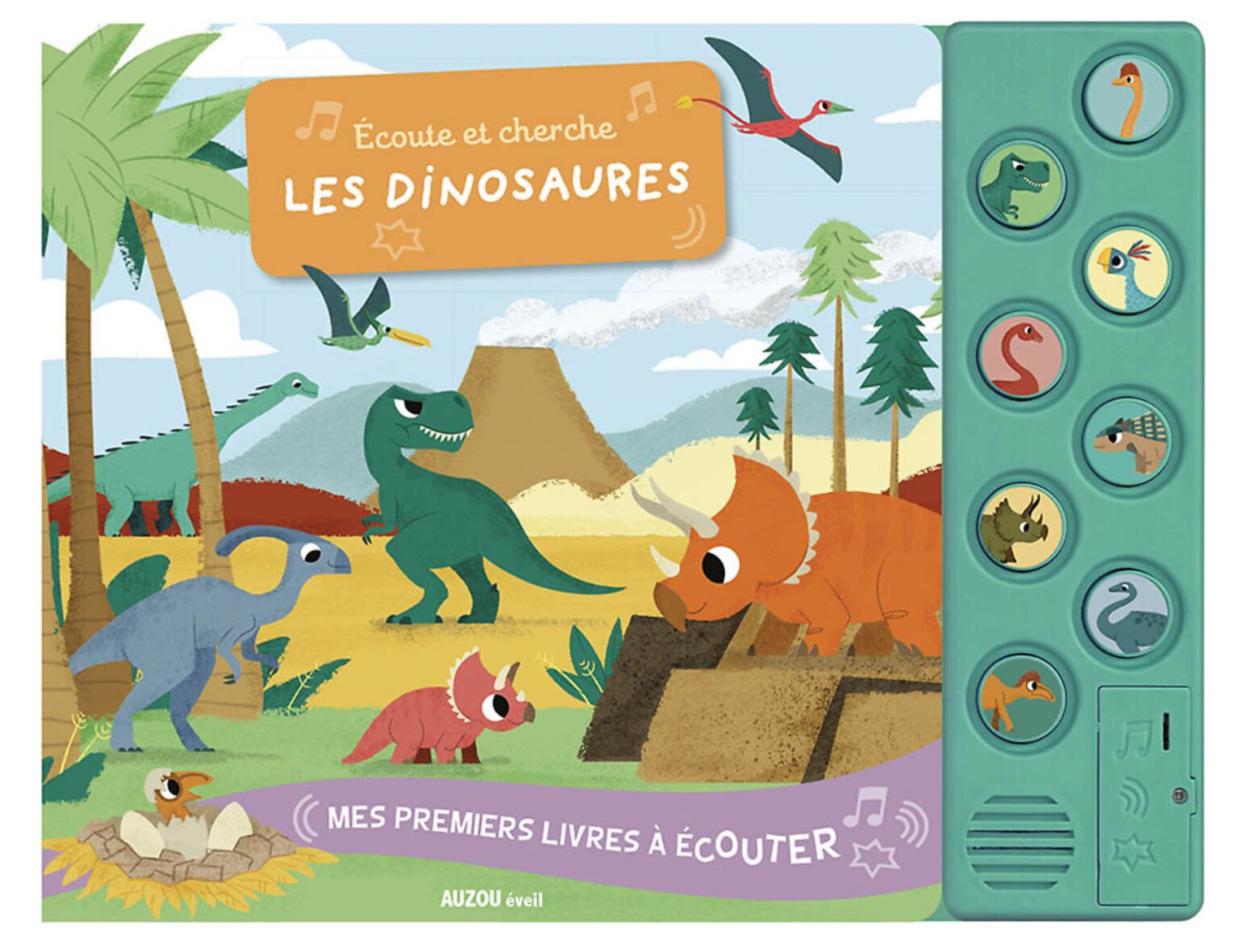 Mes premiers livres à écouter – Écoute et cherche les dinosaures – Auzou