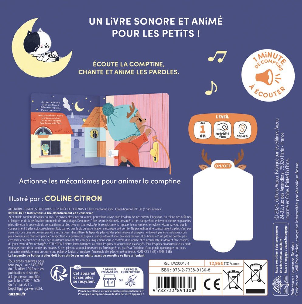 Ma comptine animée – Au clair de la lune – Auzou