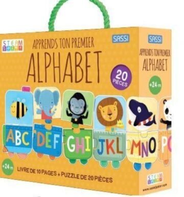 Apprends ton Premier Alphabet – Livre et Puzzle 20 Pièces – Sassi Junior