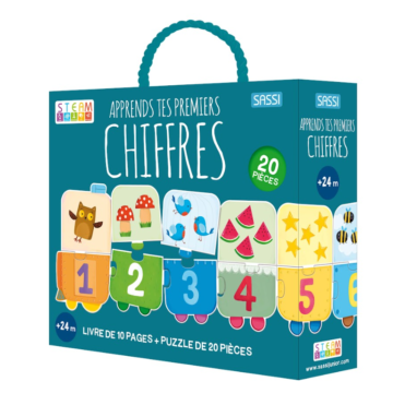 Apprends tes Premiers Chiffres – Livre et Puzzle 20 Pièces – Sassi Junior